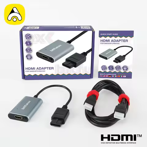 BitFunx 720P Svideo/AV To HDMI™ Adapter For SNES/N64/SFC/NGC NTSC/PAL 4:3/16:9 Aspect Ratio Switch C