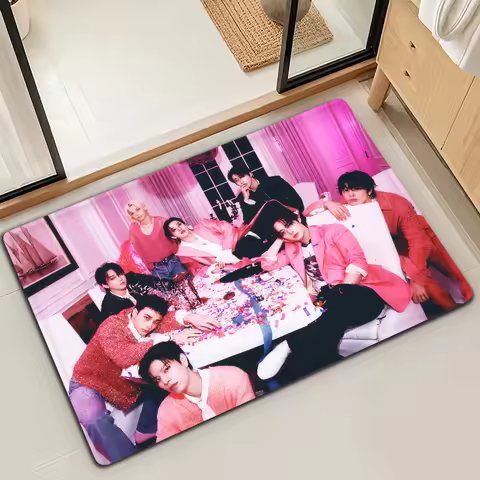 K-Kids Hop Karma Kpop S-Stray Microfiber Decorative Versatile Bath Door Mat Flannel Floor Mat Quick 