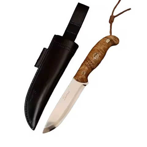 Fixed Blade Knife Full Tang Sandvik 14C28N Steel Knife White Shadow Wood Handle Outdoor Camping Bush