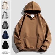 Autumn Winter Breasted Men's Heavy Product Hooded 500G Top Thick Hoodie Dropped Shoulders Solid Colo