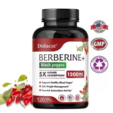 Berberine HCl Supplement - for Metabolism & Cholesterol, Weight Management, GI & Immunity Vegetarian
