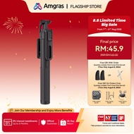 Amgras Tripod S02 Portable Tripod for Mobile Phones with 360° Rotation and Adjustment 1750mm Bluetoo