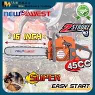 NEW WEST CHAINSAW 488 SUPER 2-Stroke Design Chain Saw 16'' 45cc Thailand Technology Mesin Pemotong P