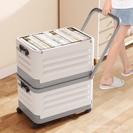 Trolley Style Storage Box with Pulley Household Large-Capacity Department Store Foldable Storage Box