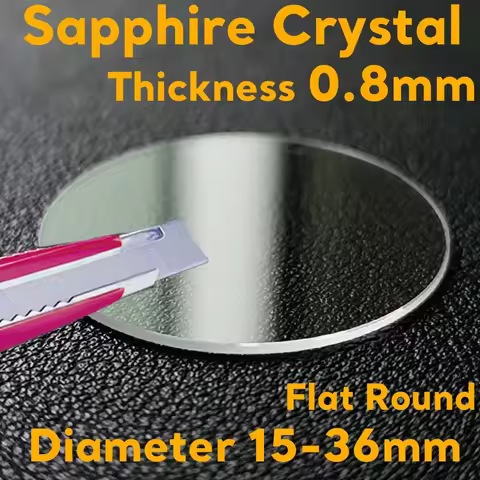 Flat Sapphire Watch Glass 0.8mm Thickness 15mm-36mm Diameter Watch Crystal Glass Replacement Watch P