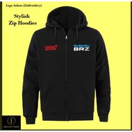 Zipper Hoodie  Jackaet Sulam -Embroidery Subaru BRZ STi WRC Car Rally Racing Team Exhaust Drift Impr