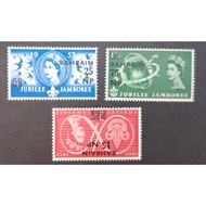 BAHRAIN, 1957 Great Britain Postage Stamps Overprinted "BAHRAIN" & Surcharged , MINT, COMPLETE SET