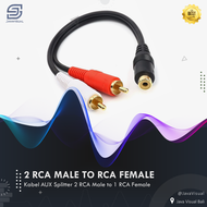 [JaVis] AUX Splitter Cable 2 RCA Male to 1 RCA Female