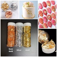 Gold Leaf Silver Leaf rose gold leaf in a bottle decorative use ONLY gold flakes