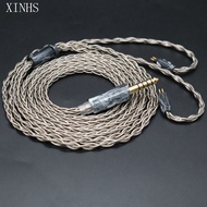 สายอัพเกรดหูฟัง XINHS8 Core Silver Foil Wire QDC-TFZ-MMCX-KZ-QDC สำหรับ SE846 SE535 UE900S ED12 TRN