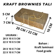 (10 PCS) DOS KRAFT BROWNIES BOX WITH LAMINATED STRAP, MICA LID, 5 CM HEIGHT & 7 CM HEIGHT, UK. 20 & 