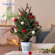 [Shamjina] Small Artificial Cypress Christmas Tree Shelf Wedding Artificial Potted Tree