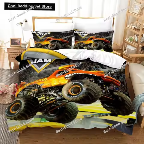 3D Print Anime Monster Jam Bedding Set Single Twin Full Queen King Size Monster Jam F1 Bed Set Teena