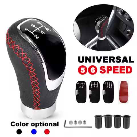 5/6 Speed Universal Gear lever knob R PU Leather Gear Shift Knob Manual Shift Replacement Modified d