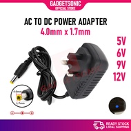 AC 240V To DC Power Adapter 5V 6V 9V 12V 4mm 4.0mm x 1.7mm 2A 2000mA Voltage Converter Charger