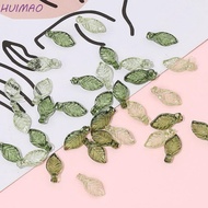 HUIMAO Green Acrylic Leaf Beads, Acrylic Beads Leaf Shape Green Transparent Leaf Shape Beads, Transp