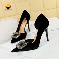 Fashion High-Heeled Shoes Woman Pumps with crystal buckle Party Women Shoes Side hollow High Heels