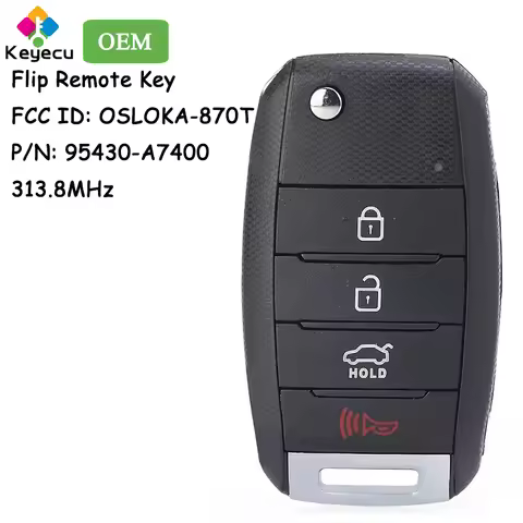 KEYECU OEM Flip Remote Car Key With 4 Buttons 313.8MHz for Kia Forte 2013 2014 2015 2016 Fob FCC ID: