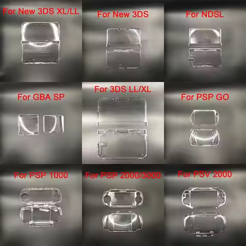 1pcs For Nintend NDSL/NDSi/NDSi XL/3DS/3DS XL/NEW 3DS/NEW 3DS XL Console Transparent Plastic Crystal