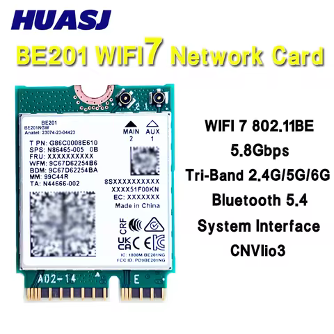 WIFI 7 802.11BE BE201 BE201NGW wireless network card Tri-Band 8774Mbps M. 2 CNVIO 3 BT5.4 For Win10/