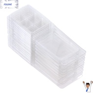 BCOMET 10575mm Wax Melt Moulds Plastic Rectangle 6 Cavity Clear Empty Plastic Wax Melt Containers Wax Moulds for Melts 6 Cavity Clear Plastic Cube Tray For Wickless Wax Melt Candles