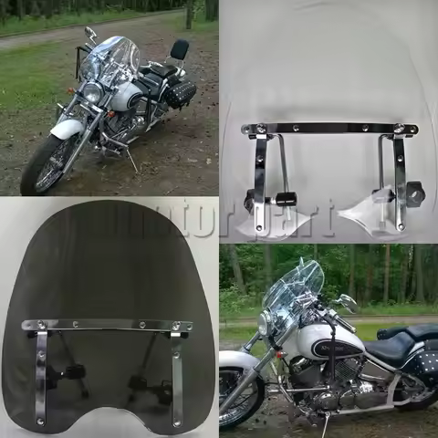 Large Windshield Windscreen 19"x17" For Harley Davidson Freewheeler Dyna Fatboy Lo Forty Eight With 