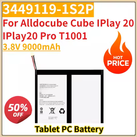 Tablet PC Battery 3.8V 9000mAh 3449119-1S2P for Alldocube Cube IPlay 20 IPlay20 Pro T1001 Replacemen