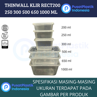 Thinwall Sekat | Thinwall Bento | Thinwall Persegi Panjang | KLIR 200ml 250ml 300ml 500ml 650ml 1000