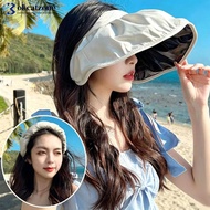OKCATZONE Women Foldable Wide Brim Sun Hat Adjustable UV Protection Breathable Roll-up Portable Outd