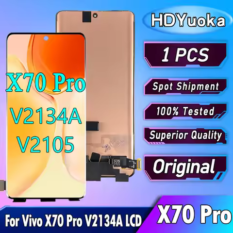 6.56" AMOLED LCD For Vivo X70 Pro LCD V2134A Display Touch Screen Digitizer Assembly For VIVO X70 Pr