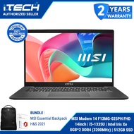 MSI Modern 14 F13MG-025PH FHD 14inch | i5-1335U | Iris Xe Graphics | 8GB*2 DDR4 (3200MHz) | 512GB SS