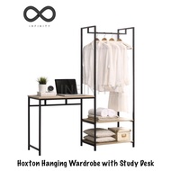 Infinity Hoxton Hanging Wardrobe with Study Desk / Study Desk With 4 Tier Book Shelf / Bedroom Furni