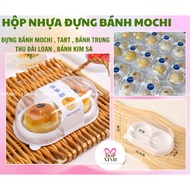 50 Transparent Plastic Mochi Boxes with 2 Compartments - Tarts, Mini Mooncakes | Pretty Box