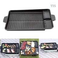 YYS Rectangle BBQ Grill Pan Non Stick Griddle Pan Plate Tray Ridged Surfaces