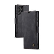 CaseMe Samsung Galaxy S24 Ultra Soft Slim Folio Flip PU Leather Wallet Case with 2 Cards Slot