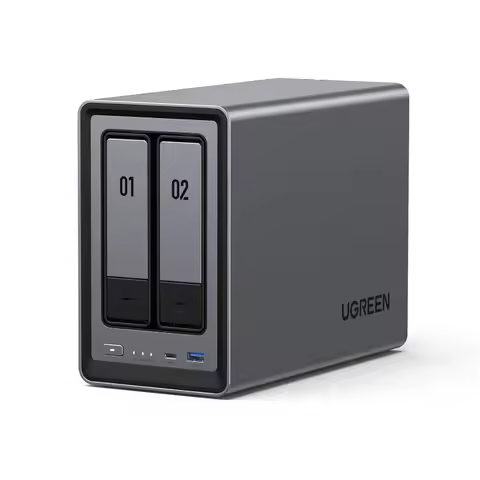 2-Bay Desktop NAS, N100 Quad-core CPU, 8GB DDR5 RAM, 2.5GbE, 2 * M.2 NVMe Slots