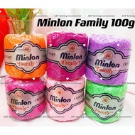 1 Pc MINLON Family Benang Crochet Yarn/Knitting Yarn 100G