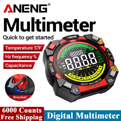 ANENG 626 7MHz AC/DC Voltage Current Detector 20mF VA Color Resistance Meter Test 600V USB Rechargab