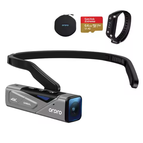 Ordro EP7 Digital Camera Head Wearable Motorcycle Vlog Camcorder 4K 60FPS with Remote Control for Yo