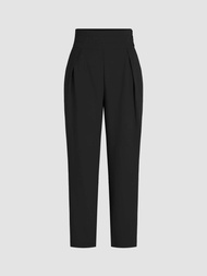 Cider High Waist Solid Tapered Trousers