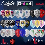 L STYLE DARTS FLIGHT - EZ L3 SHAPE INTEGRATED CHAMPAGNE RING DART FLIGHTS (SAYAP ARROW)