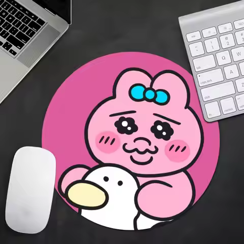 Kawaii O-Opanchu Usagi Round Mouse Pad Anti-slip Desk Mat Office Desk Accessories Rug Mouse Mat Gami
