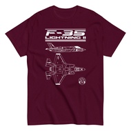 F-35 Lightning Ii Er Jet Sleek Form T-Shirt – Profile & Top View