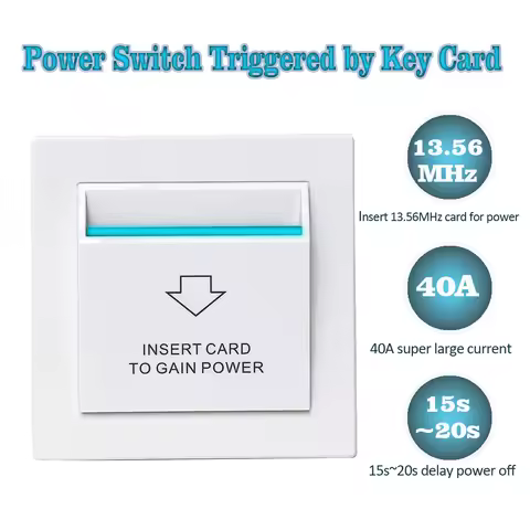 Hotel Energy Saving Switch High Frequency 13.56M Support 110V /12V/ 220V 40A Mifare 1 Key Card Power