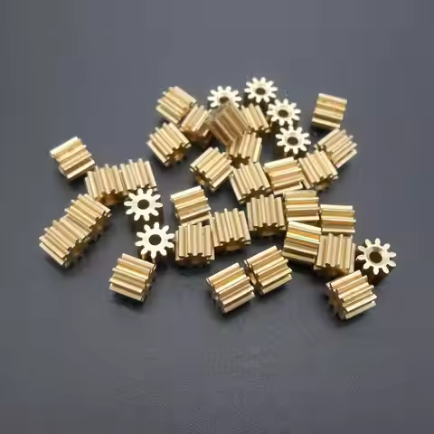 20Pcs 0.5M 102A Brass Gear Spur Pinion 0.5 Modulus Bore Hole Aperture 2mm 1.95mm 2A DIY 10 Teeth Met