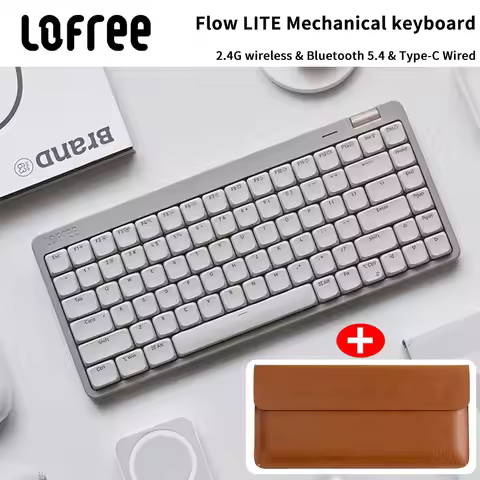 Lofree Flow Lite Wireless Mechanical Keyboard&PU Bag Lighter&Silenter POM Switch 2.4G Bluetooth&Wire