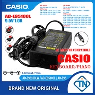 9.5V 1A AC Adapter AD-E95100LW สำหรับ Casio CTK-4200 CTK-4400 CTK-5300 CTK-5350คีย์บอร์ดเปียโนอิเล็ก