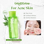 Glad2Glow  Acne Clear Micellar Water Makeup Remover Cleansing oil For Acne Skin Mugwort Salicylic Ac