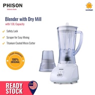 PHISON Pengisar Elektrik Blender With Dry Mill (1.0L) PBL-1351