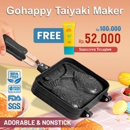 (FREE SS 52RB) Taiyaki Bungeoppang Cake Mold 2 Fish Gohappy Cream Marble Non-stick